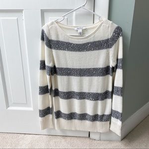 NWT WHBM sequin striped sweater